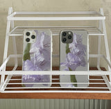 パープルフラワーBアイフォンケース(ジェリーハード)/[jellhard case] purple flower B