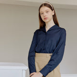 SILKY COLLAR SHIRT_NAVY (6600107196534)