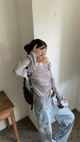 Belua off-shoulder long-sleeved tee