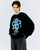 チケットマシンフラワータイポスウェットシャツ/THICKET MACHINE FLOWER SWEATSHIRT-BLACK