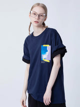 ビックウエーブTシャツ/BIG WAVE 1/2 T-SHIRT_NAVY