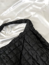 Pompom quilting shoulder bag 