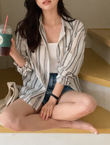 Natural Stripe Long Sleeve Shirt