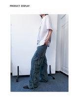 Cargo pocket denim wide pants