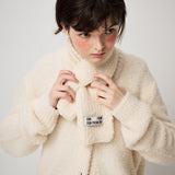 FLUFFY KNIT MUFFLER, CREAM