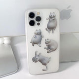 ファットキャットトランスルーセントホワイトフォーンケース / Fat Cat Translucent white Phone Case