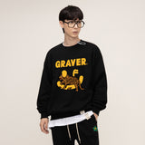 [UNISEX] Smile Drawing Leopard White Clip Sweatshirt (6686022533238)