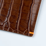 クロコダイルエンボポケットウォレット/CROCODILE EMBO POCKET WALLET-TAN BROWN