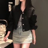 [BELLIDE MADE] creamy cropped cotton jacket