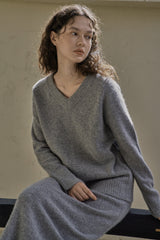 ウールHスカート/WOOL H SKIRT_GRAY