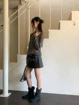 Even Stitch Pocket Cargo Cotton Mini Skirt
