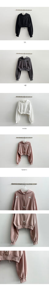 Bien Love Ribbon Cropped Hoodie