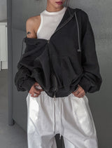 (UNISEX)シェルダメージピグメントオーバーフード