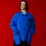 [UNISEX] Padded Coach Jacket (Blue) (6656328368246)