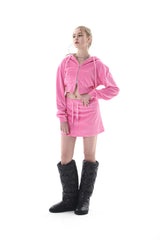 ベルベットクロップドフーディー/22 VELVET CROPPED HOODY