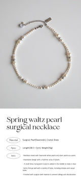 スプリングワルツパールサージカルネックレス/Spring waltz pearl surgical necklace