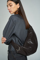 H型バックルバナナレザーバッグ / H-Buckle Banana Leather Bag (brown)