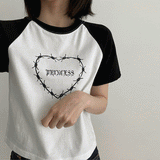 プリンセスラグランショートスリーブTシャツ / Princess raglan short-sleeved T-shirt