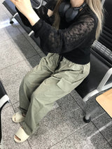 Daily nylon cargo pants 
