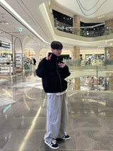 Diagonal line cargo sweat pants