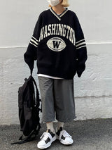 ウォッシングトーンVネックニットウェア/Washington V-neck Knitwear