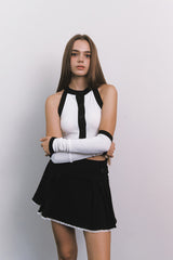 Halterneck Warmer Top White