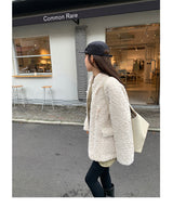 Ankara tteokbokki fleece coat