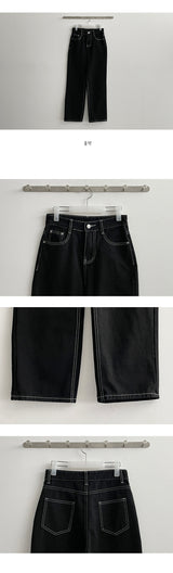 スラブステッチオリジナルブラックパンツ / Slub Stitch's Original Black Pants