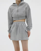 ジュリクロップフードジップアップ / Juri Crop Hood Zip-up (3color)