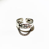 Silver Bear chain ring (6673130913910)