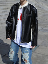 90S Biker Leather Jacket (2color)
