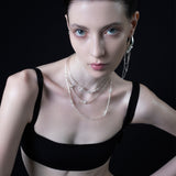 UNIT LONG CHAIN NECKLACE ( silver 925 ) (6629550686326)