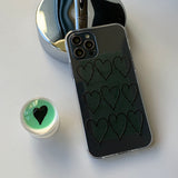 Green - Heart Christmas Phone Case Bead Tok Set 