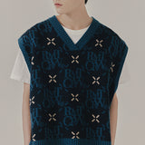 アーガイルロゴニットベスト / ARGYLE LOGO KNIT VEST_NAVY