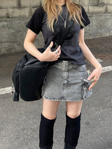 Y2k ツーポケットウォッシングベルトカーゴスカート / Y2k Two-Pocket Washing Belt Cargo Skirt