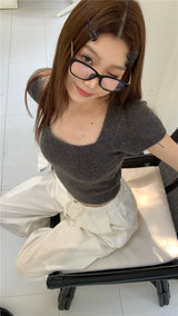 ホーリースクエアショートスリーブニット / Holly Square Short Sleeve Knit
