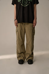SUEDE COTTON CARGO PHANTS (KHAKI)