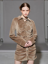 ベルベットシャーリングワンピース / VELVET SHIRRING ONE-PIECE