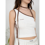 トラックアンバランスノースリーブトップ / TRACK UNBALANCE SLEEVELESS TOP - WHITE