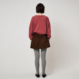FLEECE VOLUME SKIRT, BROWN