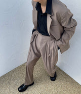 パイプ ピンタック スラックス / OWN Pipe pin tuck slacks (Set - up / 2 colors)