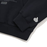 CHERRY ARCH LOGO CROP NAPPING HOODIE [DARK NAVY]
