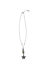 Vintage star antique stone rope necklace