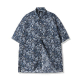 コンプレックス 1/2 シャツ / COMPLEX BYZANTINE PAISLEY 1/2 SHIRT NAVY