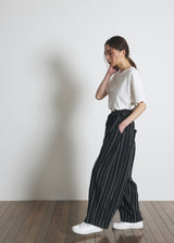 DOTTED-STRIPE BALLOON SWEAT PANTS (Black) / ドットストライプバルーンスウェットパンツ