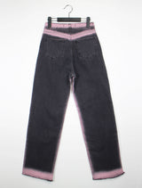 ピンクラインデニムパンツ / pink line denim pants