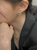 [92.5silver] donut one-touch earrings