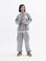 Balloon over cargo fleece jogger pants Melange Gray