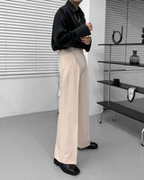 ルモンチェーンビッグカラーカフスシャツ / MO Le Mans Chain Big Collar Cuffs Shirt (2 colors)