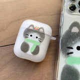 レオ　スケッチサムキャットクリスマスAirPodsケース　マット